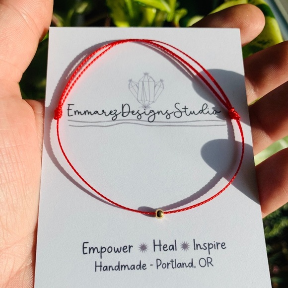 ✨18K Gold 3 Lucky Beads ✨ Red Thread Bracelet✨ Kabbalah ✨ Red Silk String - Picture 5 of 8